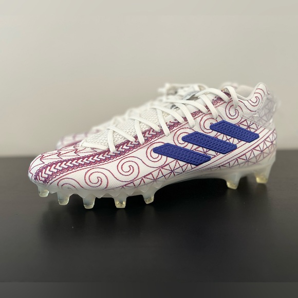 NEW Adidas Adizero Polynesian Bowl White Football Cleats Men’s Size 12.5 FZ0589